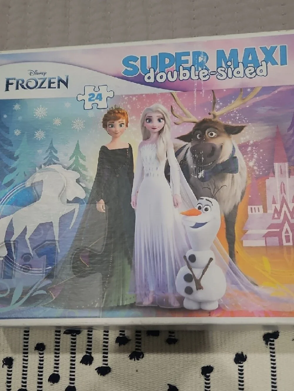 Disney Frozen Super Maxi Double-Sided Puzzle - Pink/Blue